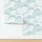 Nursery Clouds Baby Kids Dots Lines Monochromatic Gender Neutral Retro Vintage Sky Geometric Custom Pre-pasted Wallpaper by Spoonflower Pre-Pasted Wallpaper 2FT Wide